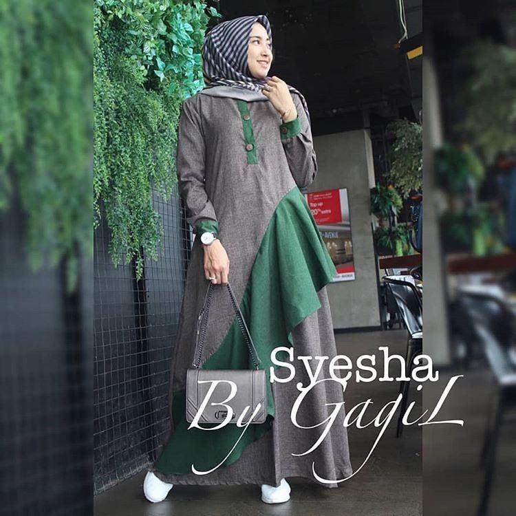 Baju Original Syesha Dress Balotely Gamis Panjang Hijab Casual Pakaian Wanita Muslim Modern Maxy Terbaru Tahun 2018   