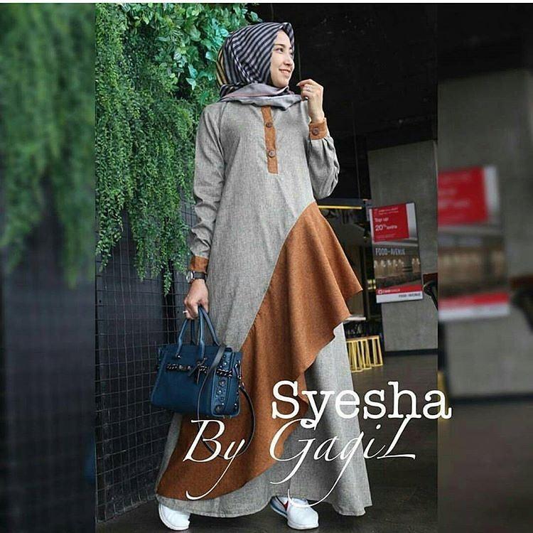 Baju Original Syesha Dress Balotely Gamis Panjang Hijab Casual Pakaian Wanita Muslim Modern Maxy Terbaru Tahun 2018   