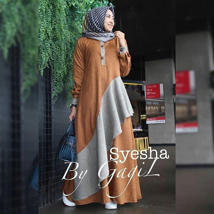 Baju Original Syesha Dress Balotely Gamis Panjang Hijab Casual Pakaian Wanita Muslim Modern Maxy Terbaru Tahun 2018   