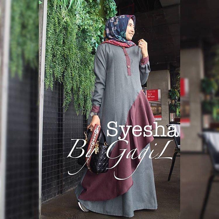 Baju Original Syesha Dress Balotely Gamis Panjang Hijab Casual Pakaian Wanita Muslim Modern Maxy Terbaru Tahun 2018   