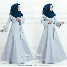 Baju Original Tiara Dress Gamis Wolfice Gaun Pesta Panjang Baju Hijab Terusan Pengajian Wanita Muslimah Warna Grey