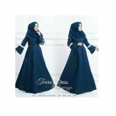 Baju Original Tiara Dress Gamis Wolfice Gaun Pesta Panjang Baju Hijab Terusan Pengajian Wanita Muslimah Warna Navy