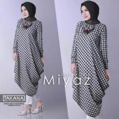 Baju Original Tunik Miyaz Tunic Baju Panjang Wanita Modern Atasan Wanita Kerja Casual Warna Black