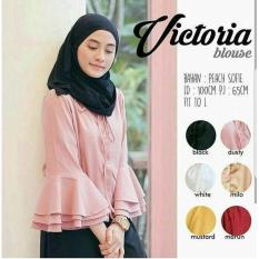 Baju Original Victoria Blouse Peach Sofie Baju Atasan Wanita Muslim Panjang Pakaian Kerja Santai Casual Warna Maroon