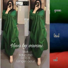 Baju Original Vina Dress Balotelly Gamis Panjang Hijab Casual Pakaian Wanita Terbaru Tahun 2018