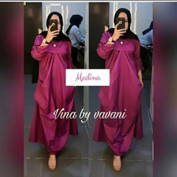 Baju Original Vina Dress Balotely Gamis Panjang Hijab Casual Pakaian Wanita Muslim Modern Maxy Terbaru Tahun 2018   