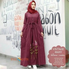 Baju Original Vintage Dress Balotelly Gamis Panjang Hijab Casual Pakaian Wanita Hijab Modern