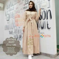 Baju Original Vintage Dress Balotelly Gamis Panjang Hijab Casual Pakaian Wanita Hijab Modern