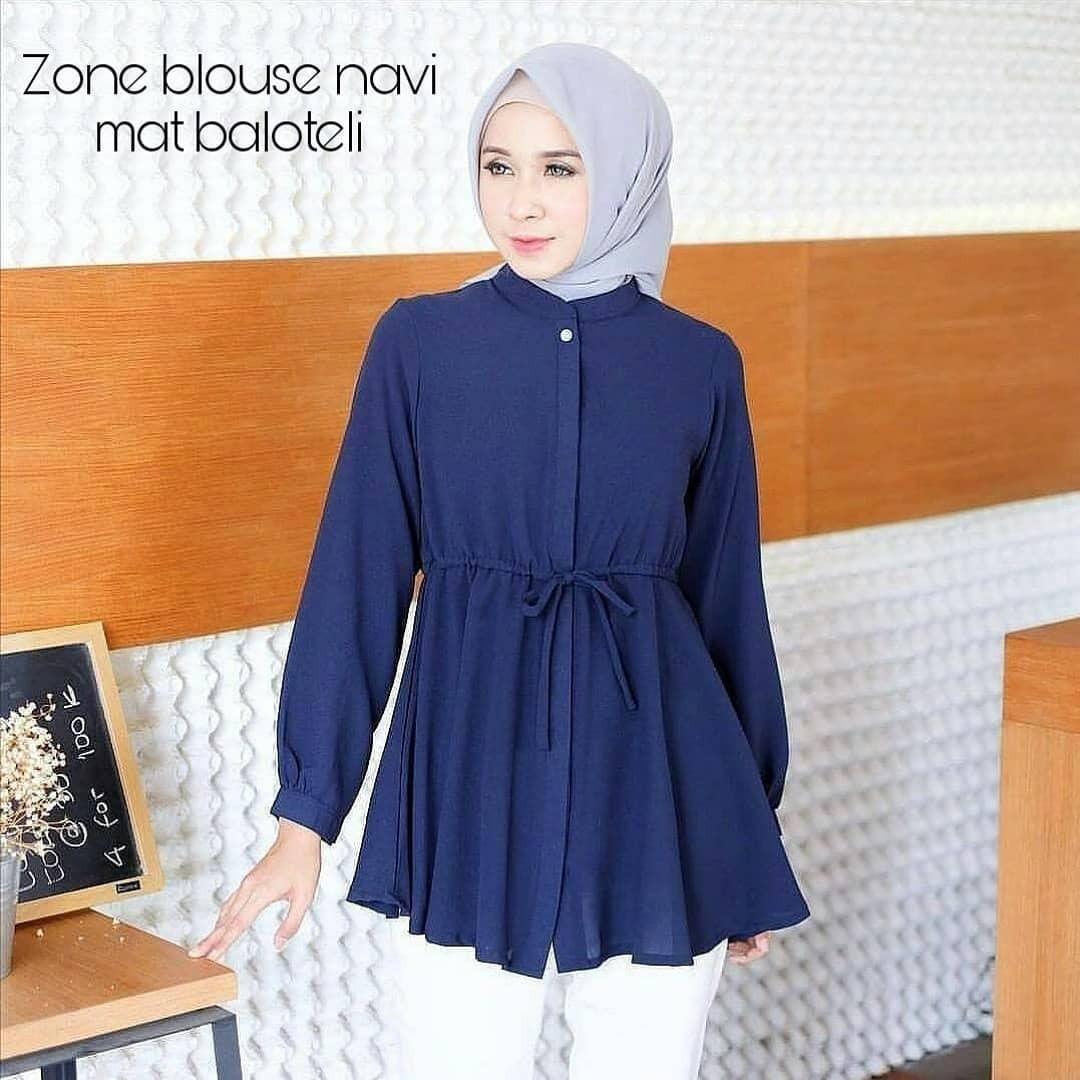 Baju Original Zone Blouse Balotely Top Pakaian Wanita Muslim Atasan Cewek Muslimah Modern Baju Simple Tren 2018