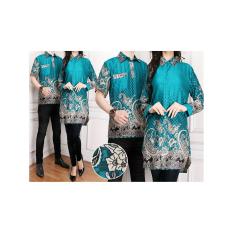 Baju Pasangan Pesta / Couple Tunik Wanita Plus Kemeja Pria Anna Warna Tosca