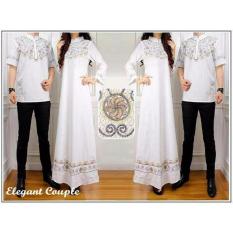 Baju Pasangan Sarimbit Gamis Couple Elegant Batik Harga Sepasang - Putih