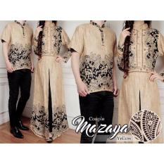 Baju Pasangan Sarimbit Gamis Couple Mazaya Batik Harga Sepasang - Coklat