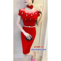 6108-1# baju pesta import / baju seksi / baju pesta selutut / baju sabrina / dress fashion import