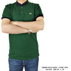 Baju Polo Kerah Koko Kombinasi Hijau Polos Polosan Cowok Pria - 7Whr29