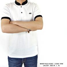 BAJU POLO KERAH KOKO POLOS POLOSAN PUTIH COWOK PRIA