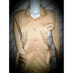 Baju Pramuka perempuan SD-SMA Sz 3-4-5-6 tangan panjang model saku bawah plus tali pinggang