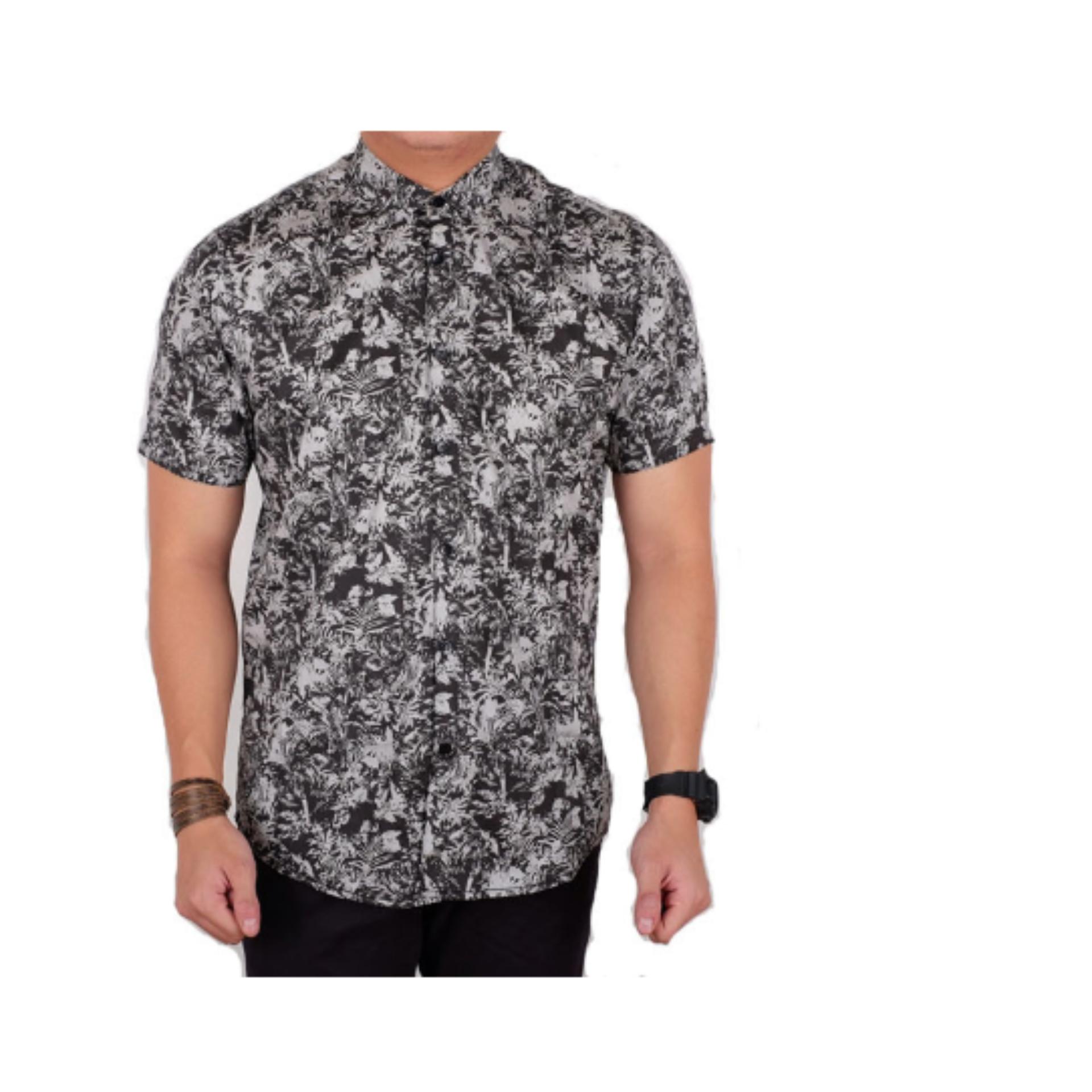 baju pria lengan pendek polos motif tribal batik /fashion batik modern