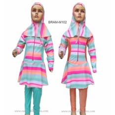 Baju Renang Anak Muslim Motif Lapis Pelangi Size SD