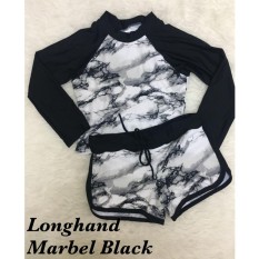 Baju Renang Lengan Panjang MARBLE WHITE