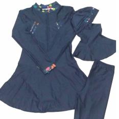 Baju Renang Muslimah Dewasa/ Fierga/Dongker Motif