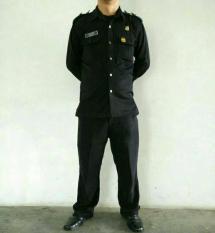 baju security/ Seragam Satpam setelan safari Warna Hitam - Baju Profesi Kerja Sekuriti Premium