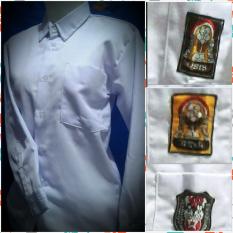 Baju Seragam SD-SMA Sz 3-4-5-6 putih tangan panjang dengan kancing tangan
