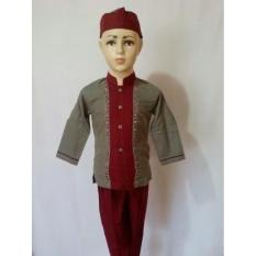 Baju Setelan Muslim Anak Laki - laki Baju Koko Lengan Pendek SAK 064L