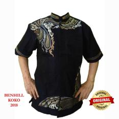 Baju Takwa Pria Lengan Pendek Bordir Katun Polinosik Dingin Merk Benhill Original