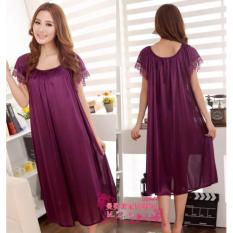Baju Tidur Daster Tidur Daster Rumah Dress Daster Bajutidur Baju tidur besar fit XL XXL Hamil Satin Murah UNGU