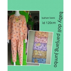 Baju tidur jumbo , piyama panjang wanita , setelan big size baby doll busui kancing depan murah