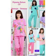 Baju Tidur Katun Lengan Pendek Celana Panjang - Baju Tidur Remaja - 7665B7