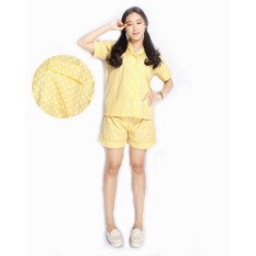 Baju Tidur / Piyama Katun Jepang Celana Pendek Lemon