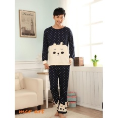 Baju Tidur Piyama Pria Panda dOt Navy