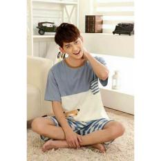 Baju Tidur Pria Dewasa Bear Blue Salur/ Piyama Cowok