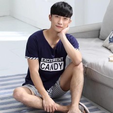 Baju Tidur Pria Dewasa Candy Bons Salur Navvy/ Piyama Cowok