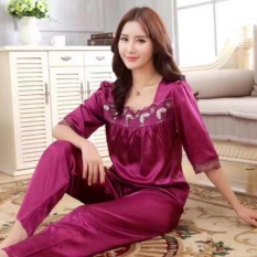 Baju Tidur Wanita Daster Tidur Wanita Pakaian Tidur Piyama Panjang Baju Tidur Bajutidur Satin Murah Wanita UNGU
