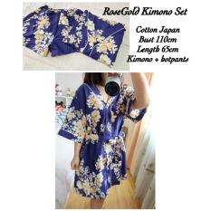 Baju Tidur Wanita Fashionable - Kimono Rosegold Navy