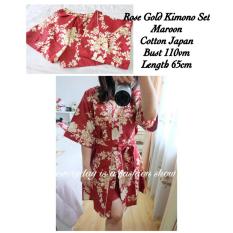 Baju Tidur Wanita Fashionable - Kimono Rosegold Navy