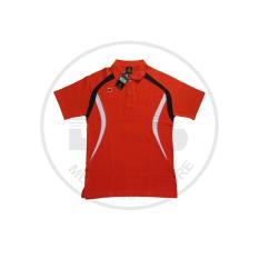 baju training merk athlet warna merah list hitam putih