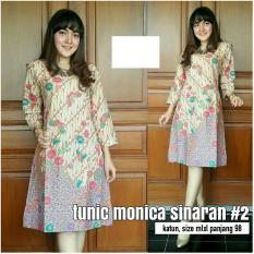 Baju Wanita Dress Batik Tunik Monica Sinaran