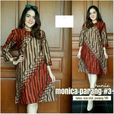 Baju Batik Atasan Wanita Dress Tunik Monika Parang