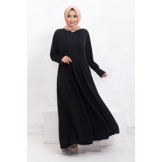 BAJU WANITA MURAH GAMIS JERSEY SAHARA BLACK BAJU WANITA GROSIR TANAH ABANG