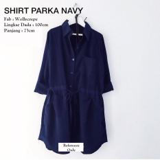 BAJU WANITA MURAH SHIRT PARKA NAVY BAJU WANITA GROSIR TANAH ABANG