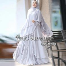 Baju Wanita Muslim Murah-dress gaun gamis syari ceruty polos-busui-size XL-gracella