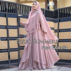 Baju Wanita Muslim Murah-dress gaun gamis syari ceruty polos-busui-size XL-gracella