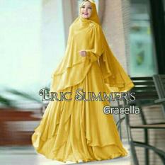 Baju Wanita Muslim Murah-dress gaun gamis syari ceruty polos-busui-size XL-gracella