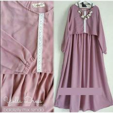Baju Yolla Dress MAxi Mix Renda Gamis Trendy