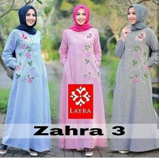 Baju Zahra Stripe Katun salur Maxi Modern Cewek Gamis Panjang Hijab Casual Pakaian Wanita Murah