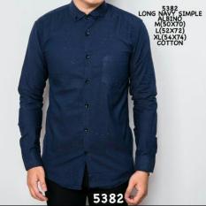 bajuku murah 5382 long navy albino kemeja lengan panjang pria exlusive kemeja lengan panjang pria polos kemeja tangan panjang kerah lipat long slevees short slevees kemeja kantor kerja casual formal atasan pria fashion pria kaos oblong distro batik banana