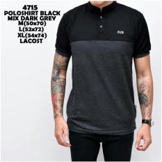 bajuku murah poloshirt black mix dark grey 4715 / kaos polo pria lengan pendek hitam dan abu kerah sanghai / kerah mandarin kaos polo dsitro pria kerah lipat kaos oblong kaos casual pria exclusive sweater kaos superhero